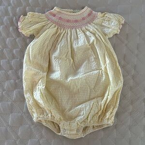 Classic Whimsy Smocked Bubble 3T Yellow & Pink